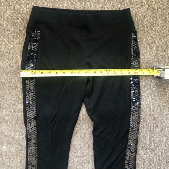 INC INTERNATIONAL CONCEPT BLACK EMBELLISHED SEQUIN DETAIL SPANDEX LEGGING - Picture 5 of 10